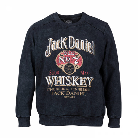 Jack Daniel's No. 7 Whiskey Women's Mineral Wash Crew Neck Fleece Sweatshirt